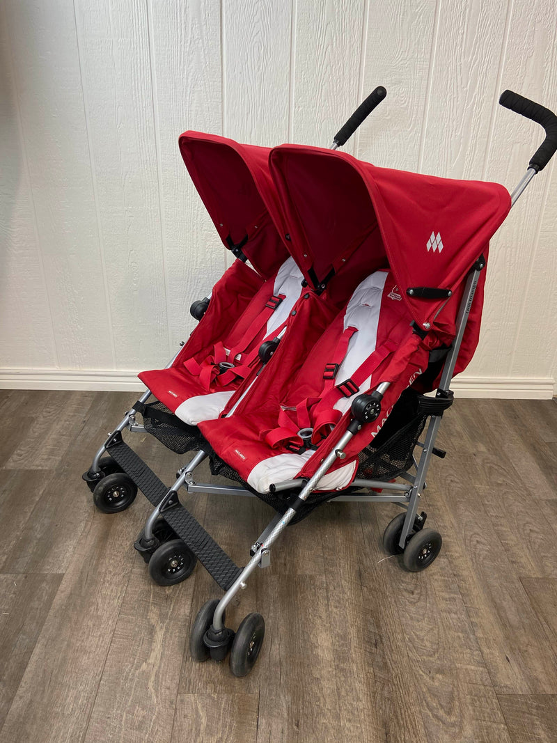 maclaren double stroller red