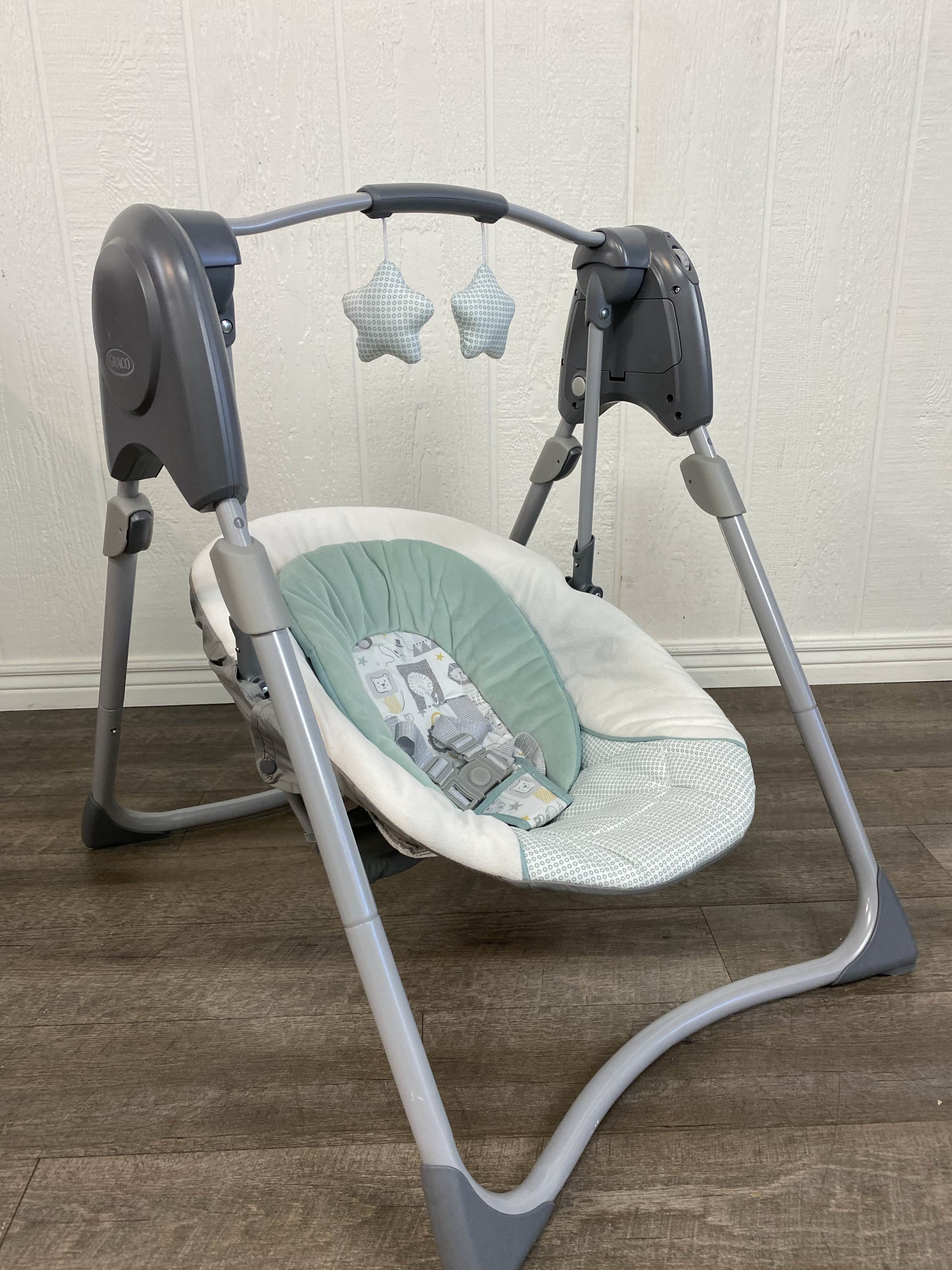 graco slim spaces compact baby swing batteries