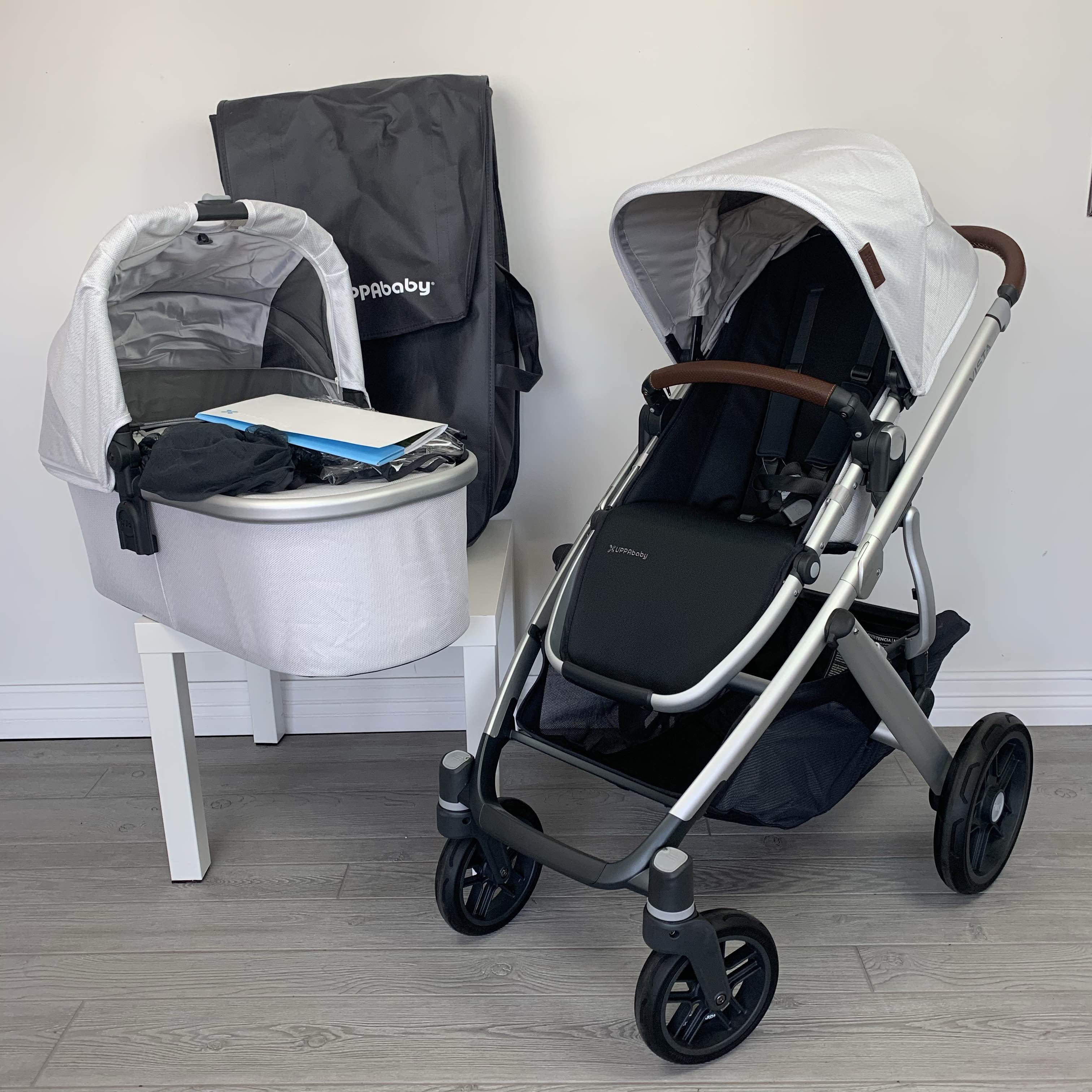 uppababy vista white stroller