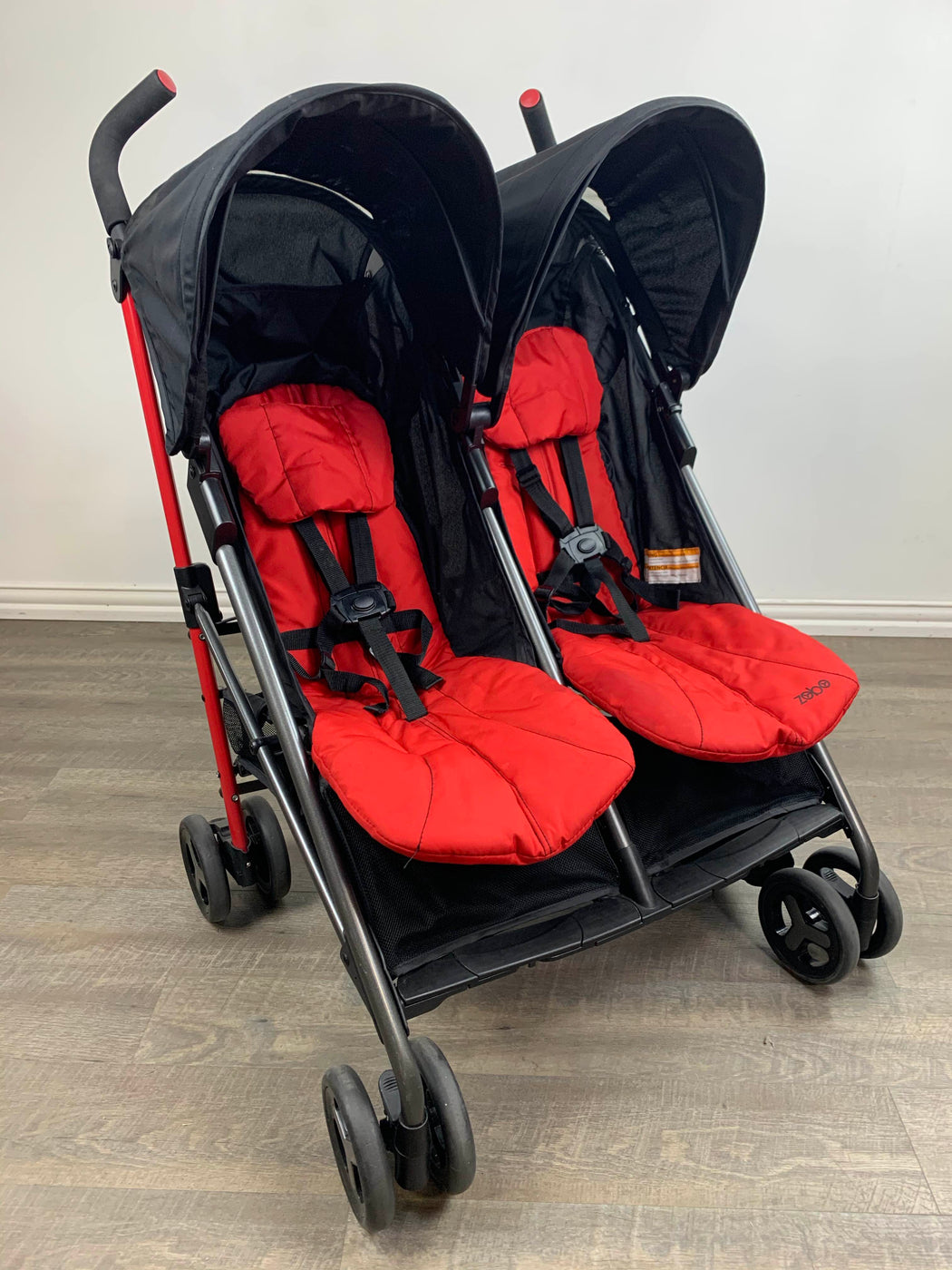 zobo double stroller red