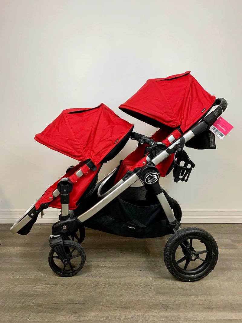 city select double stroller red