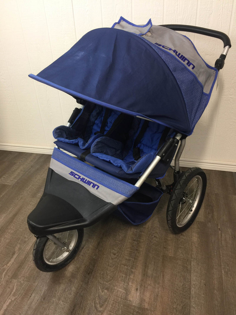 schwinn double jogging stroller blue