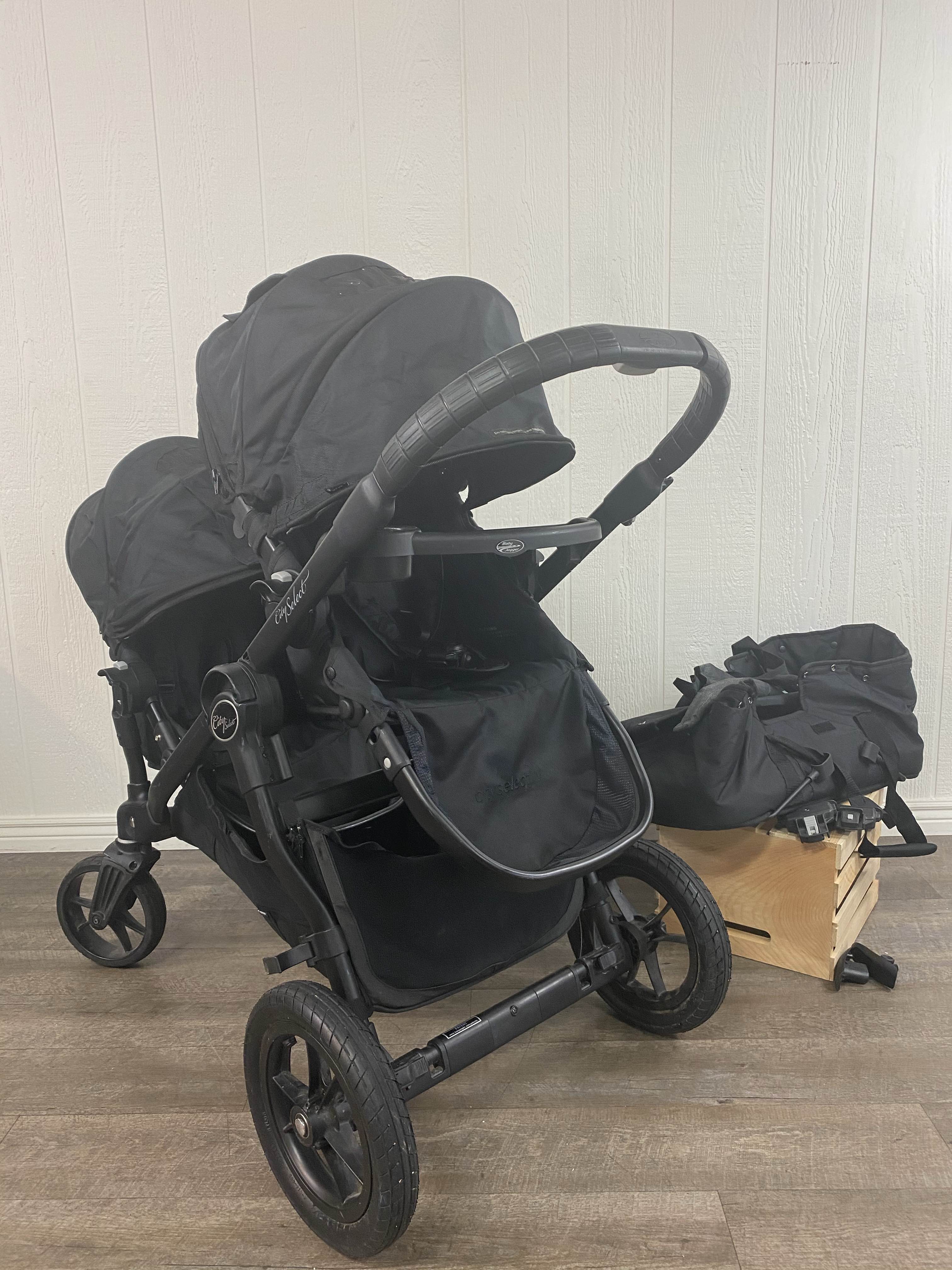 city select double stroller black