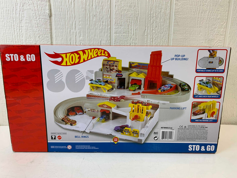 mattel hot wheels sto and go playset