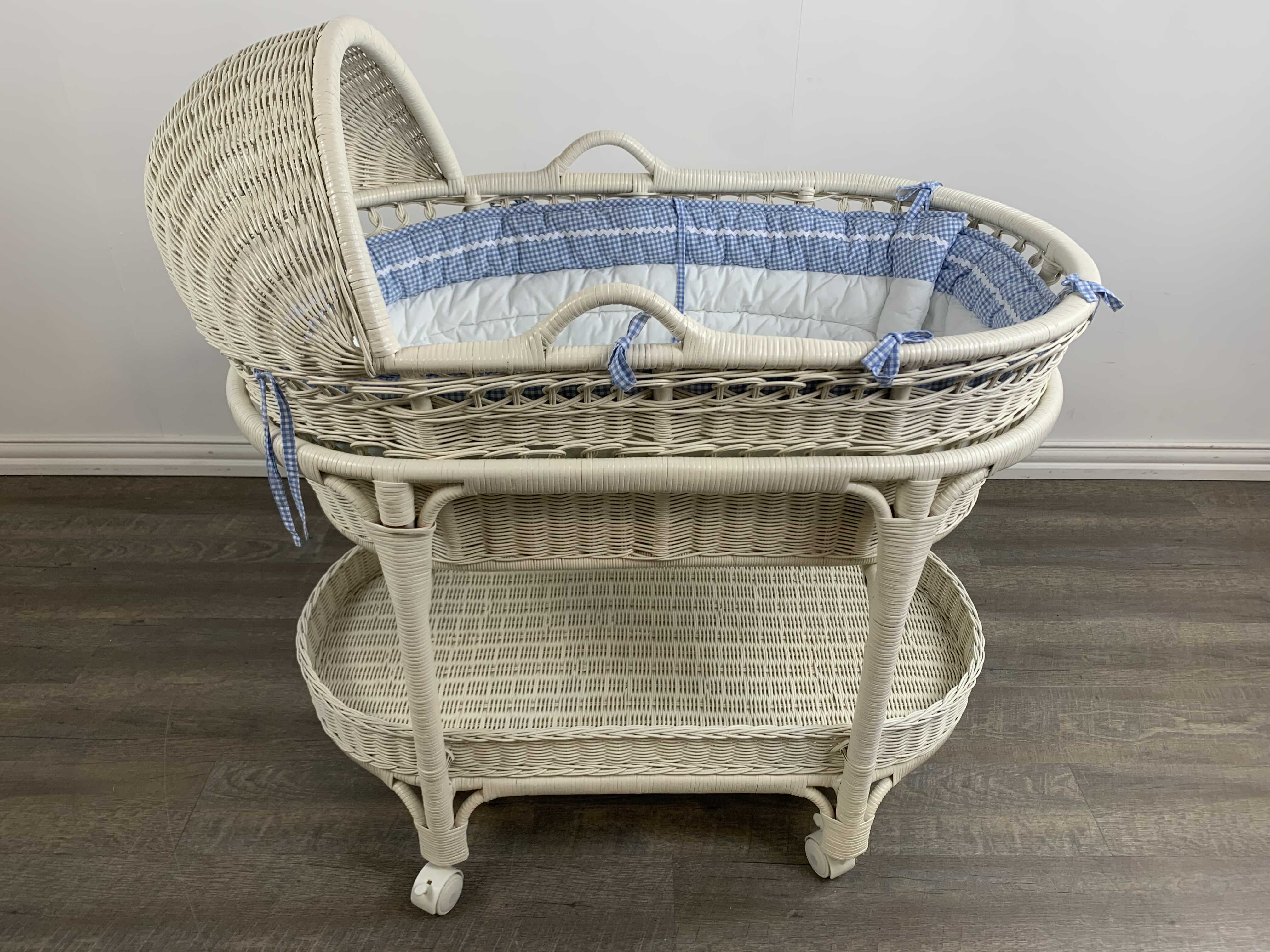 pottery barn rattan bassinet