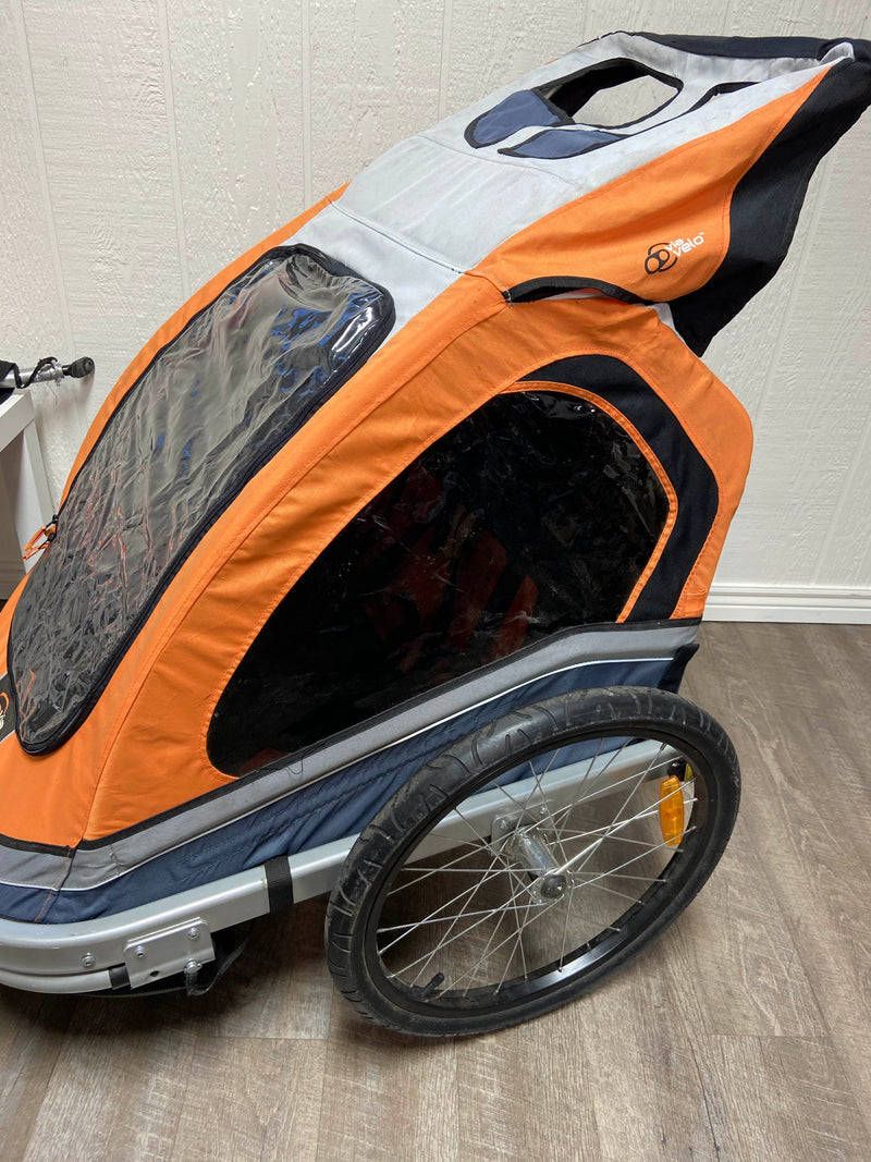 via velo bike trailer orange