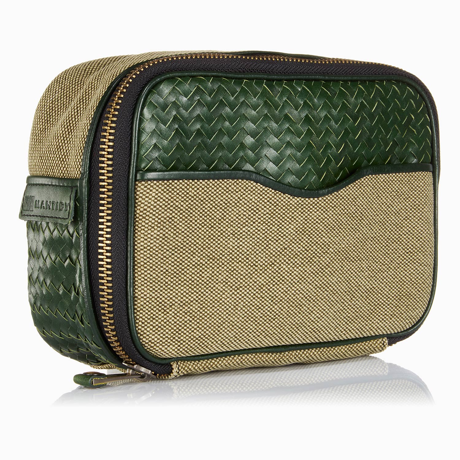 Herringbone Zip Around Wash Bag, Racing Green: Men&#39;s Toiletry Travel B – MANTIDY