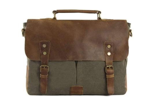 canvas and leather messenger bag