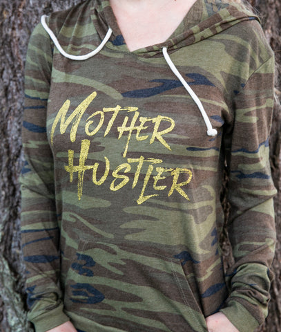 mother hustler camo hoodie by elite teeshirts