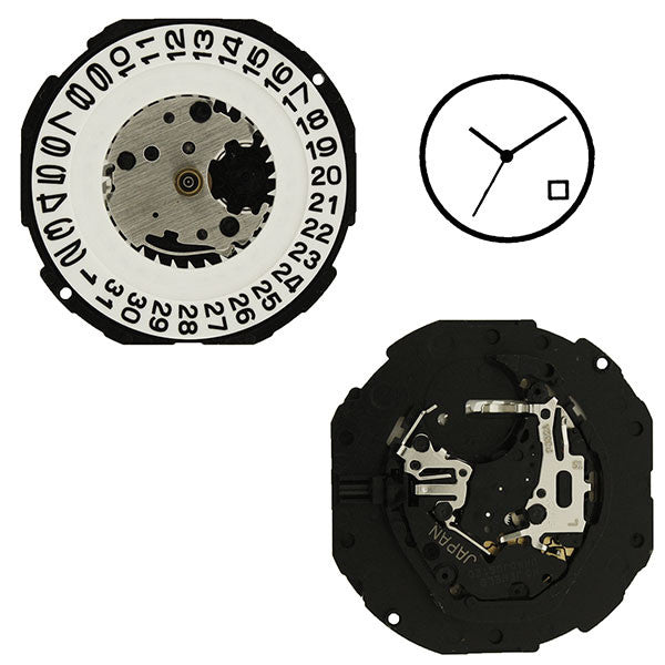 PC32 Date 4 SII Watch Movement — PERRIN