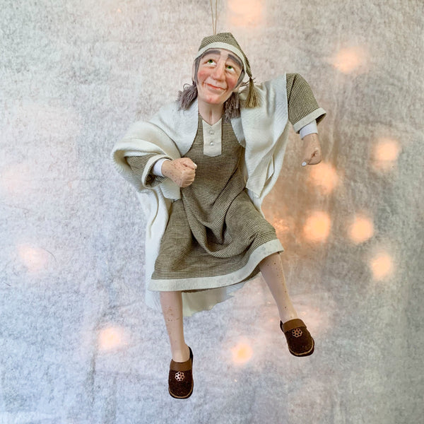 Happy Scrooge Christmas Ornament - Dancing a jig in his nightshirt-Limited Edition-kenfolks