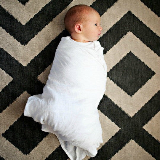 white swaddle blanket