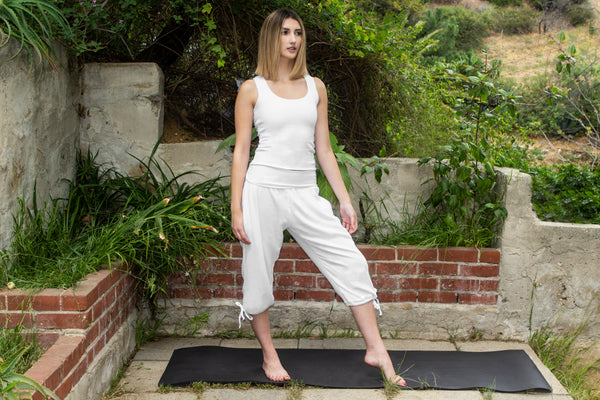 Organic Cotton Yoga Skirted Legging – Kundalini White