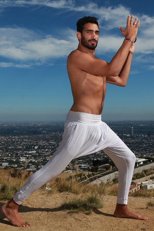mens white yoga clothes