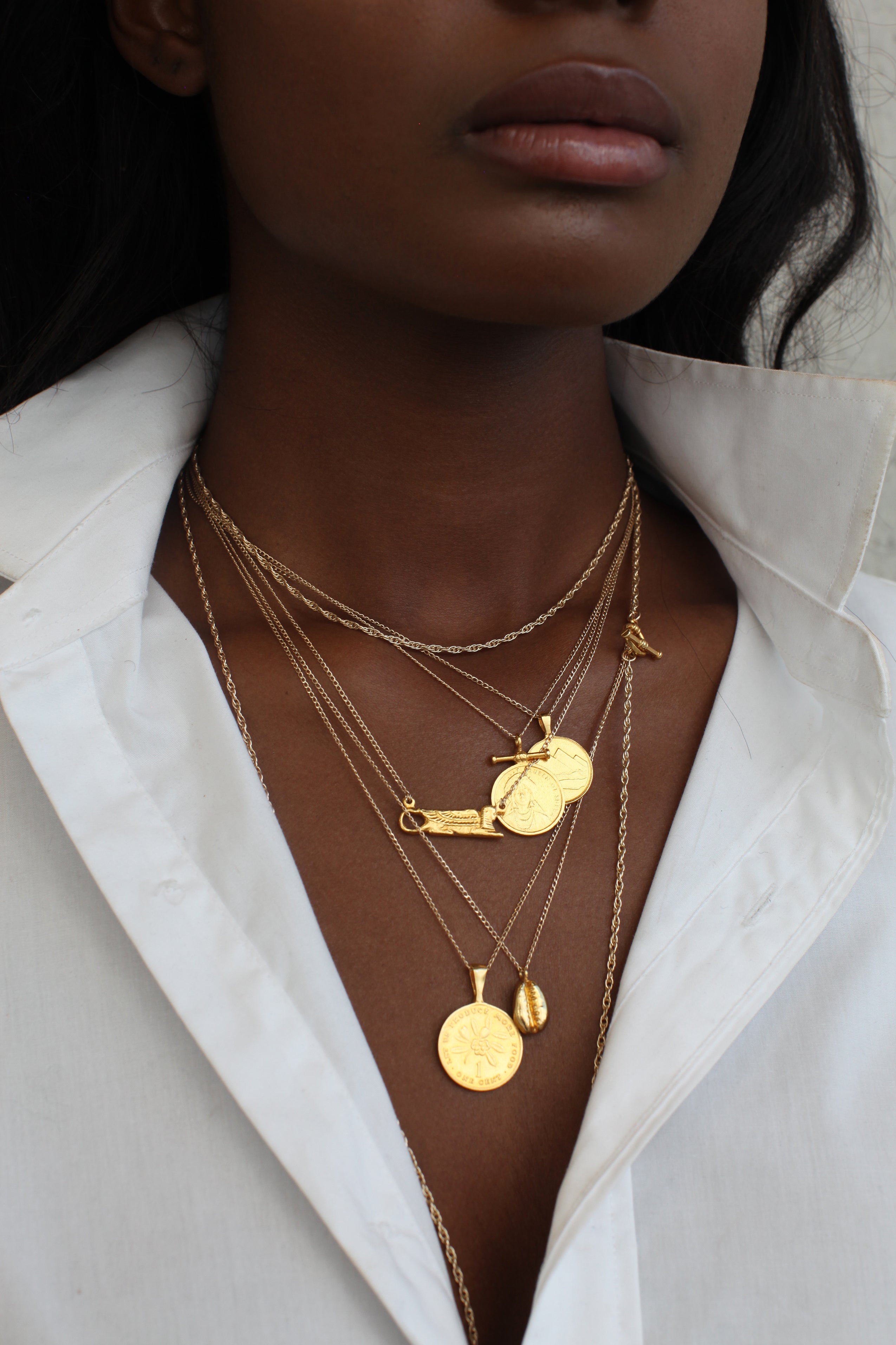 gold coffee bean necklace