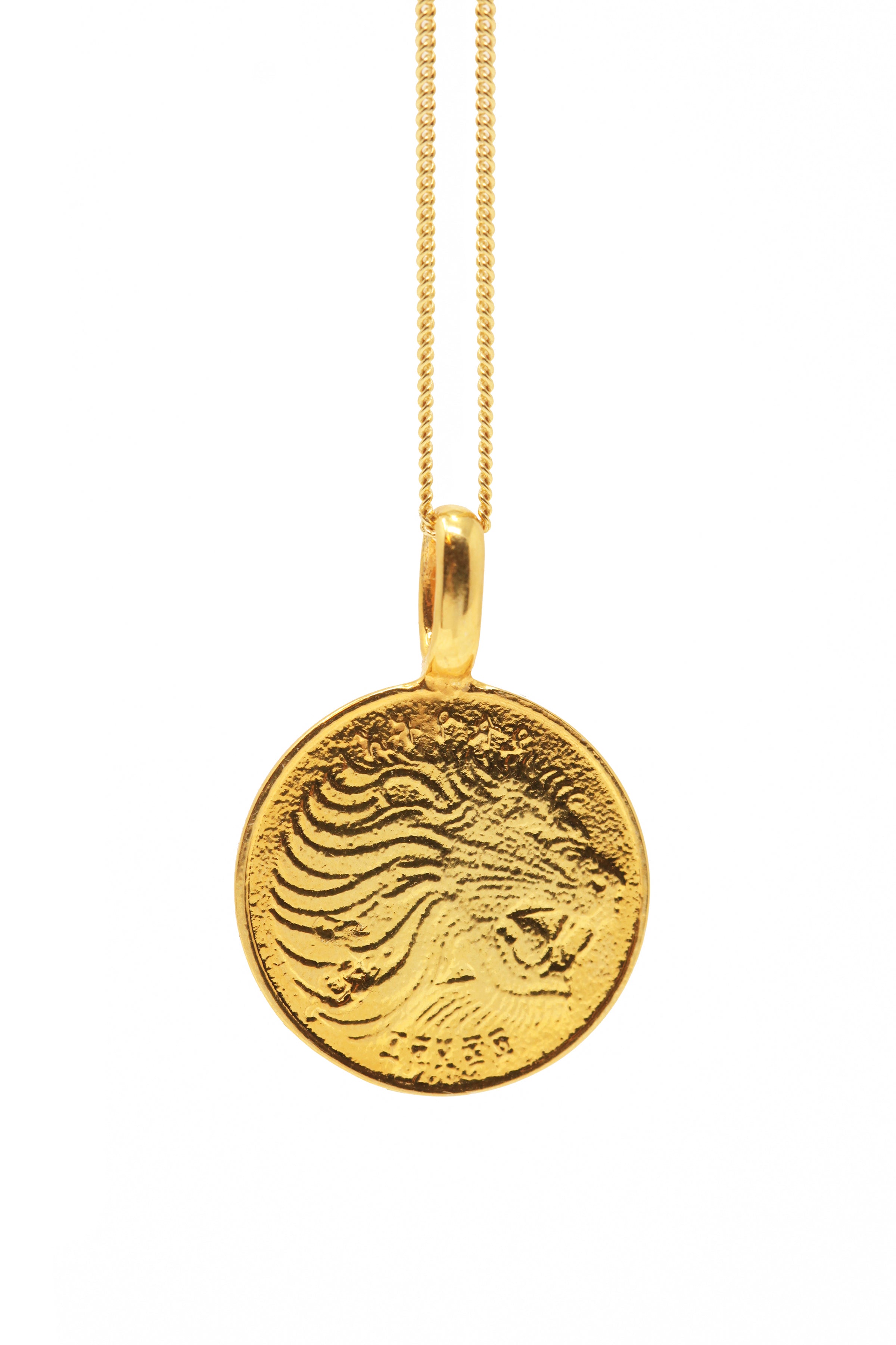 gold lion coin necklace