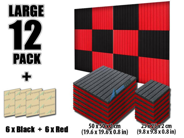 af fure cement New 12 pcs Black and Red Bundle Wedge Tiles Acoustic Panels Sound  Absorption Studio Soundproof Foam 7 Colors KK1035 | Arrowzoom Acoustics
