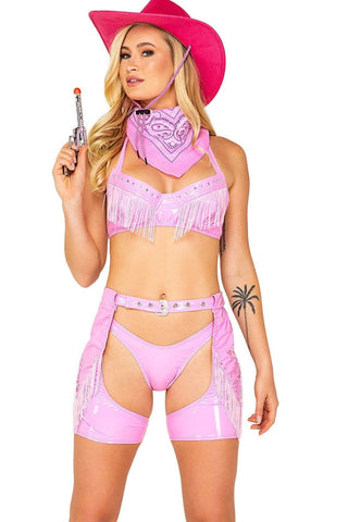 Roma Costumes 4pc Pretty Pink Cowgirl
