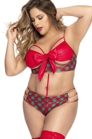 PLUS SIZE PRESENT TIME BOW BRA SET