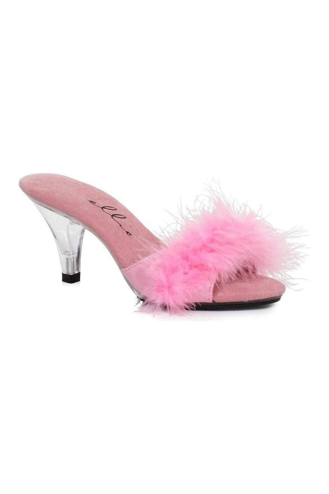 marabou slippers low heel