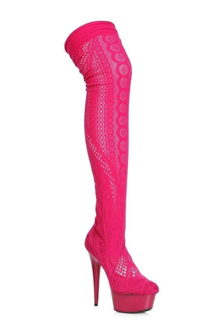 fuchsia thigh high boots