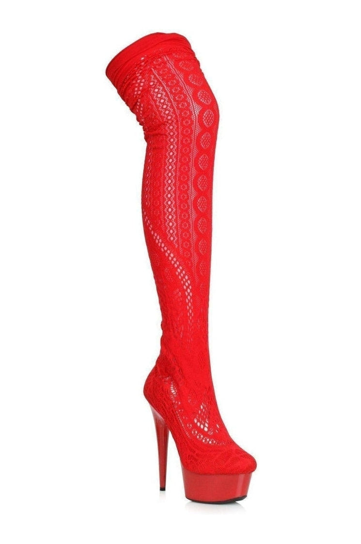 red glitter knee high boots