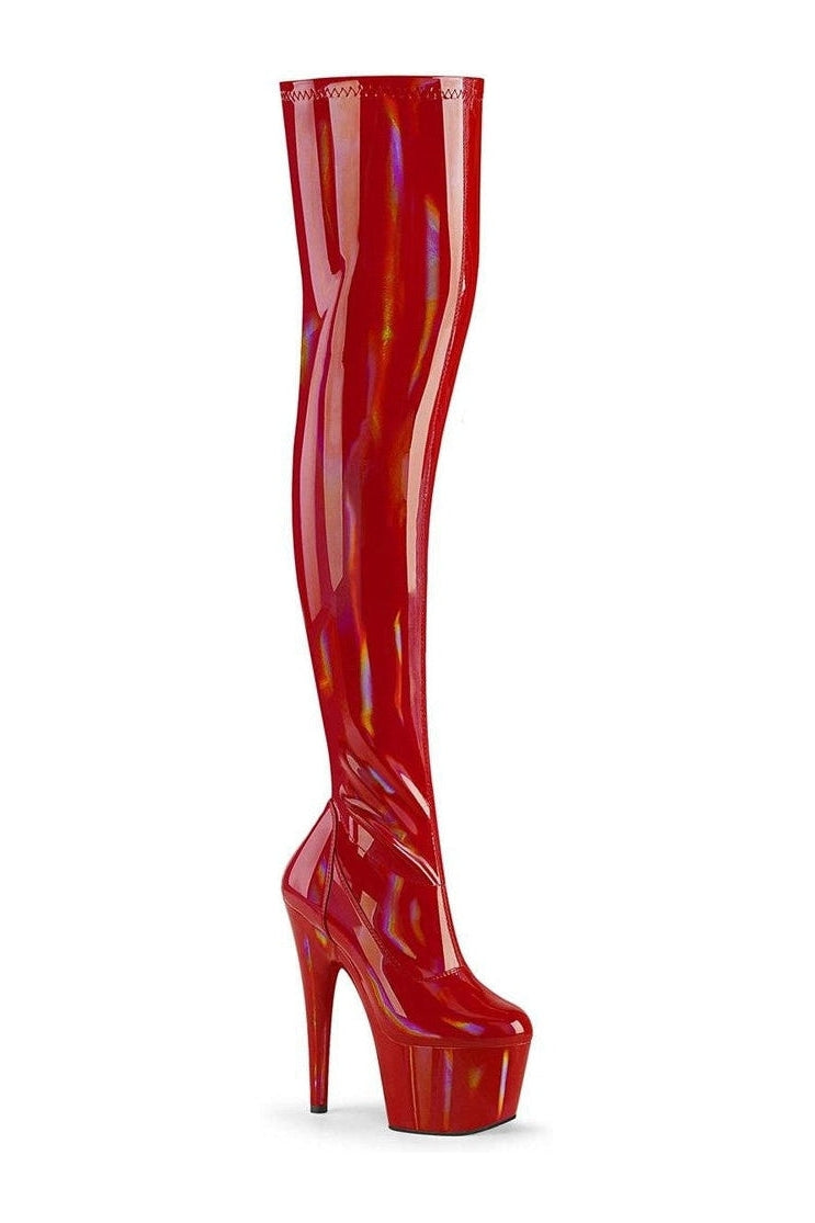 sexy red thigh high boots