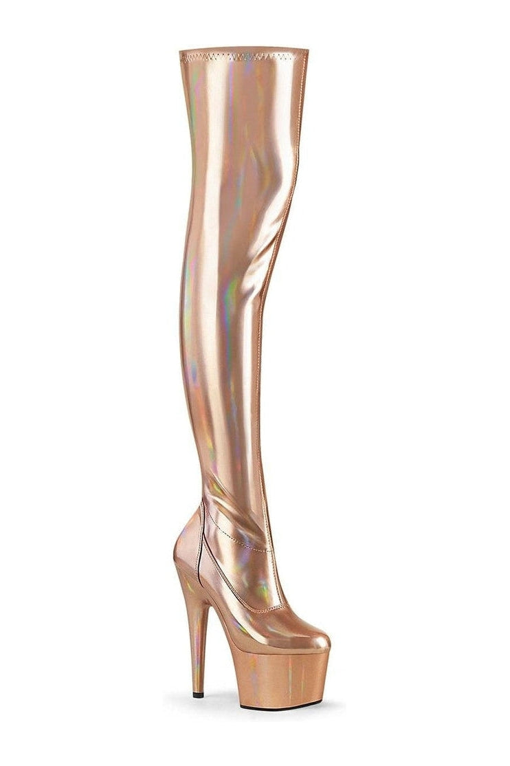 rose gold thigh boots