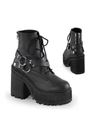 ASSAULT-101 Demonia Ankle Boot | Black Faux Leather