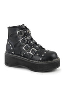EMILY-315 Demonia Ankle Boot | Black Faux Leather