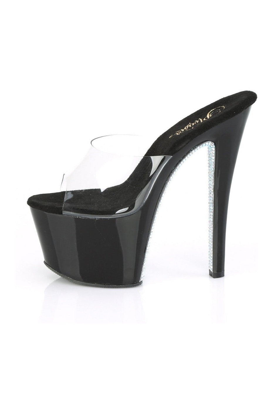 black pleaser heels