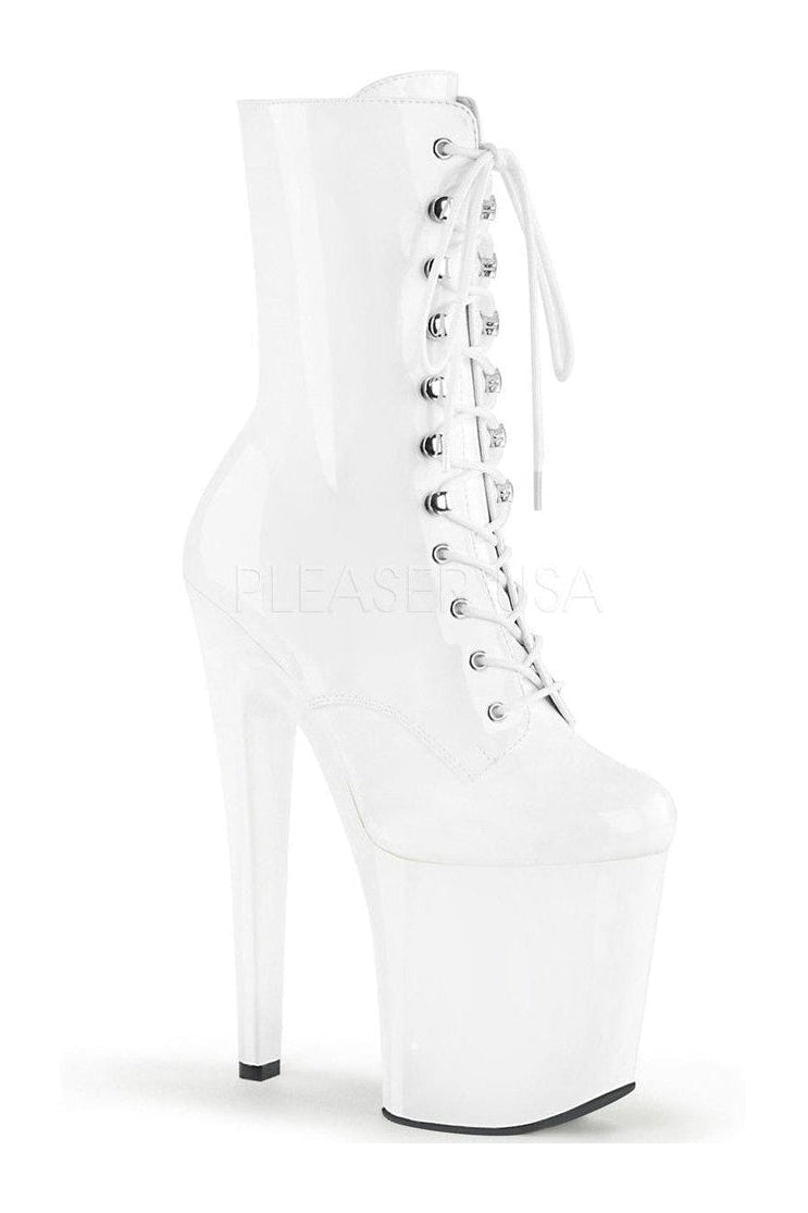 white latex booties