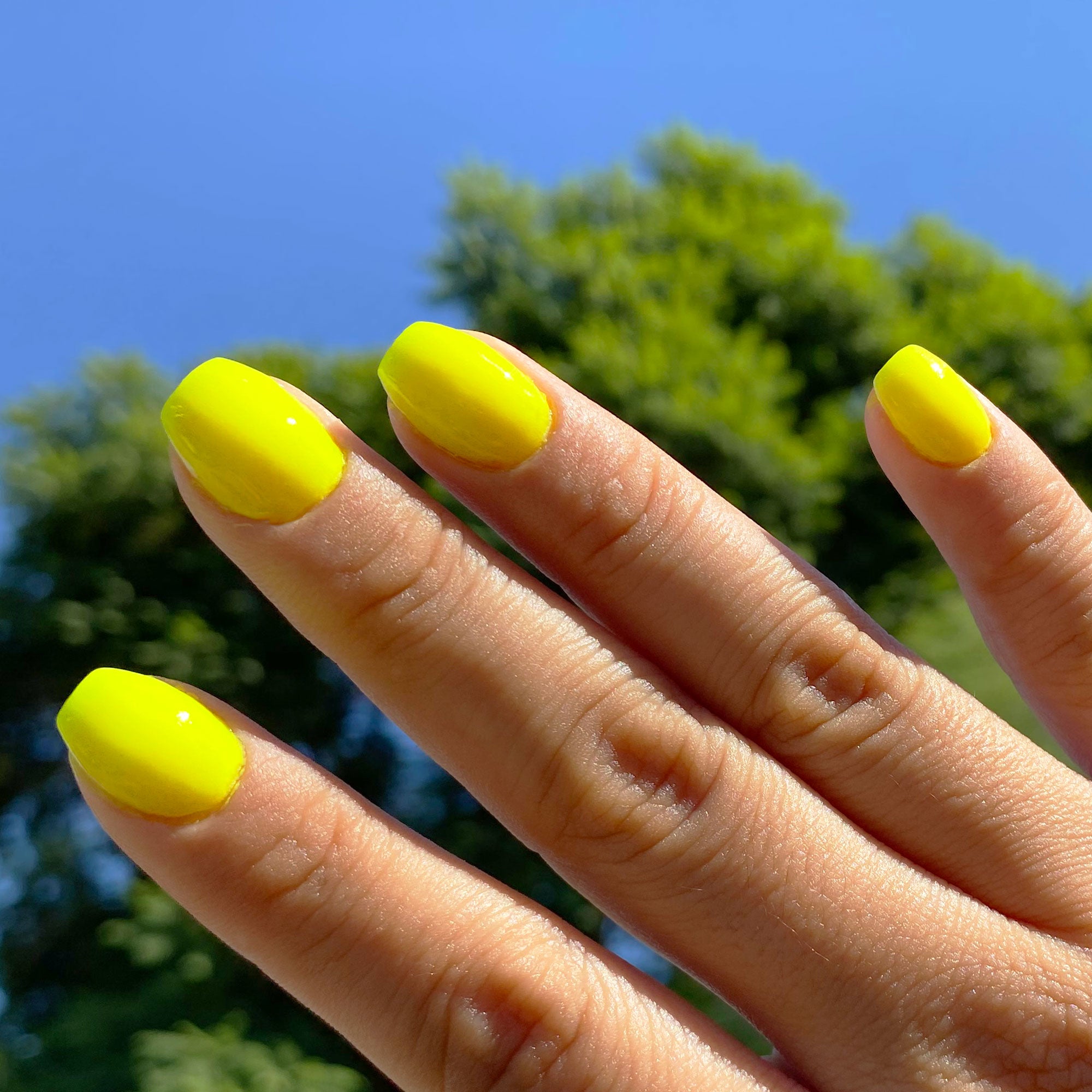 yellow glow in the dark nails