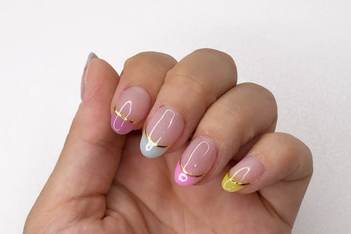 How to Create a Pastel French Mani with Gold Accent