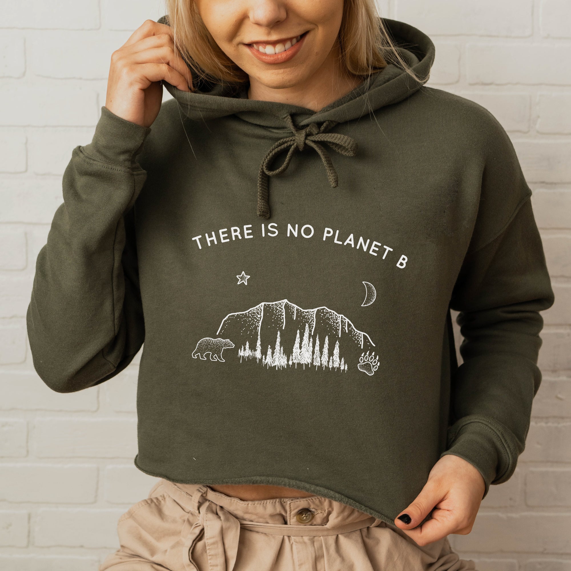 There Is No Planet B Athletic Crop Hoodie Wholesome Culture