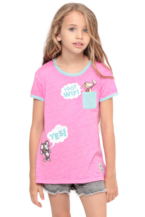 Bobby Jack I Got Wifi | Girls Pocket Ringer Top - Pink – Bobby Jack Brand