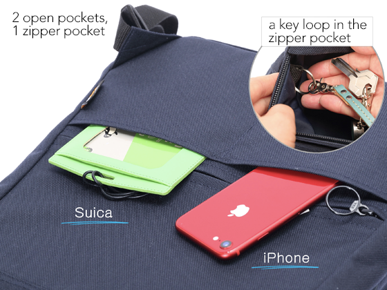 Rear zipper pocket and open back pockets