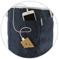 Smartphone and charger pockets