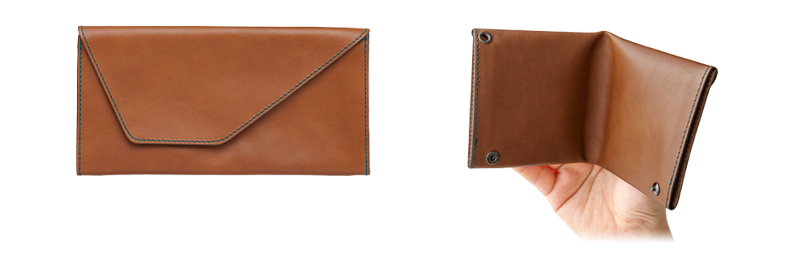 Fold it in two for the ease of use of a long wallet combined with the small size of a bifold wallet