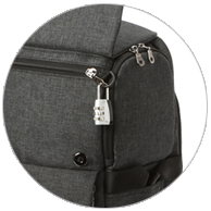 Secure the zipper with a lock through the D-Hook