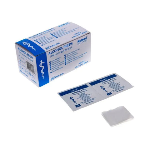 Romed Alcohol Prep Pads - 100 Pack
