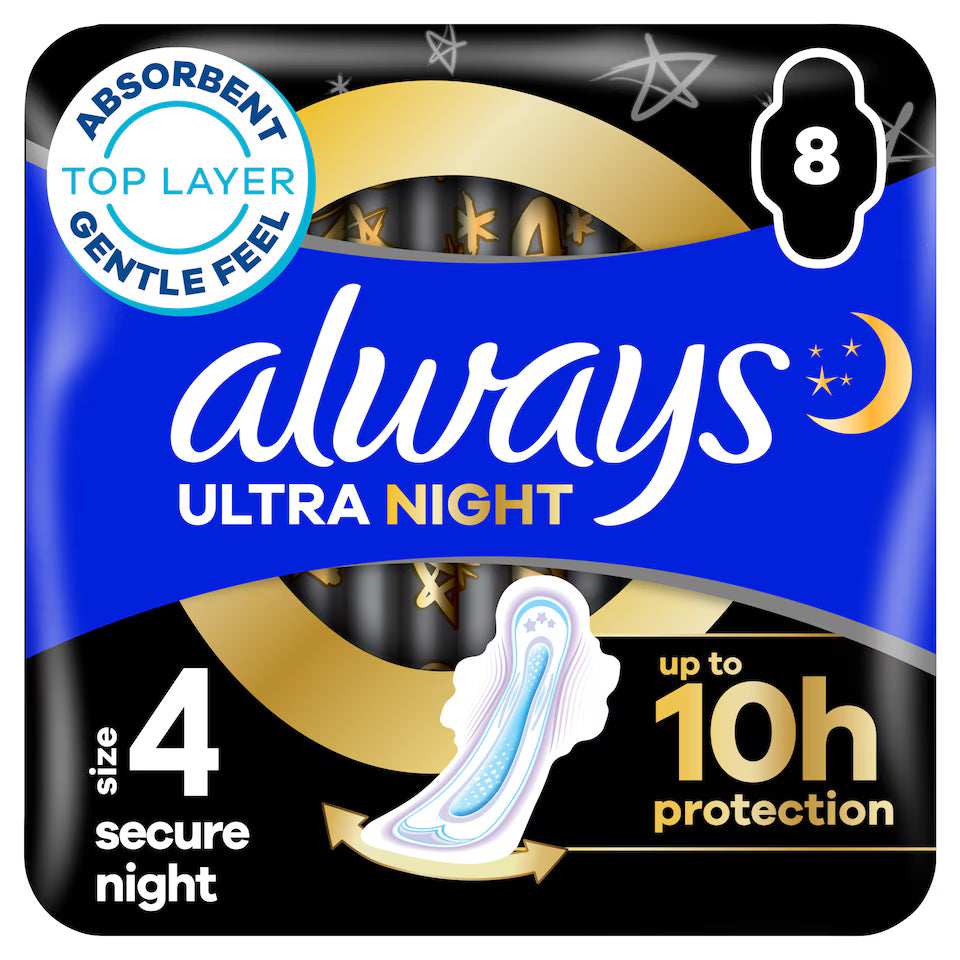 Always Ultra Secure Night Size 4 - 8 Pack