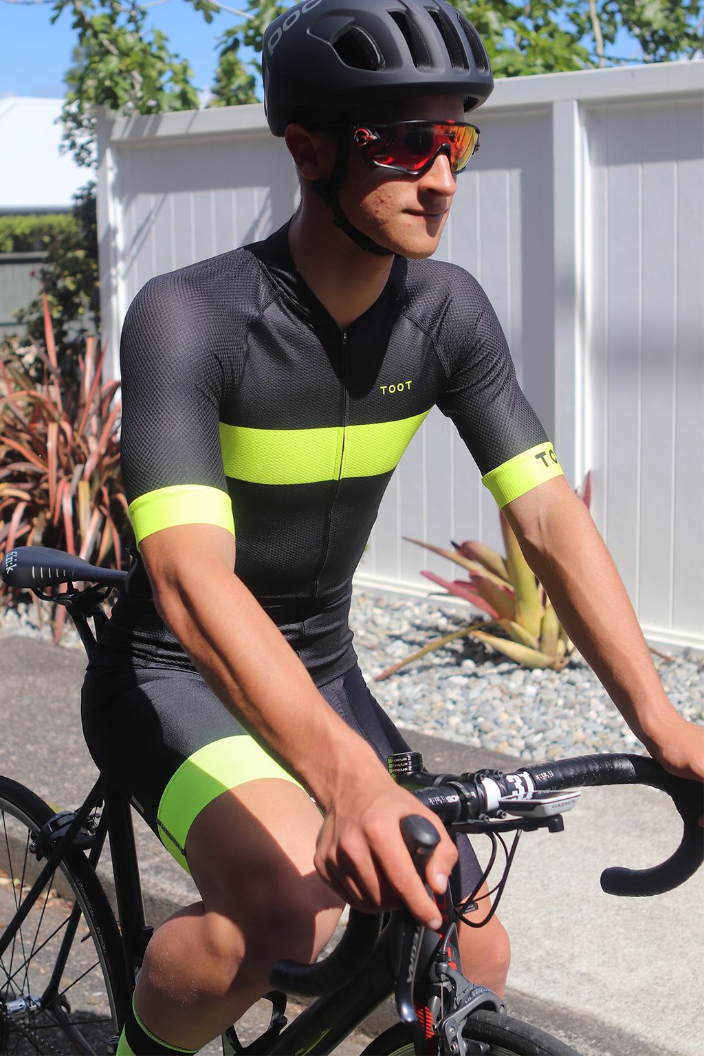 MENS PRO X JERSEY - BLACK WITH FLURO 