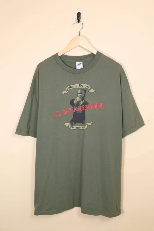 1990s Men's Monty Python Graphic T-Shirt - Green XL