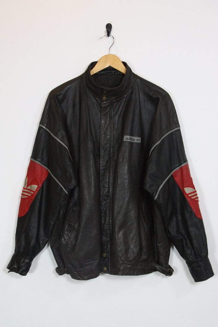 adidas leather bomber jacket