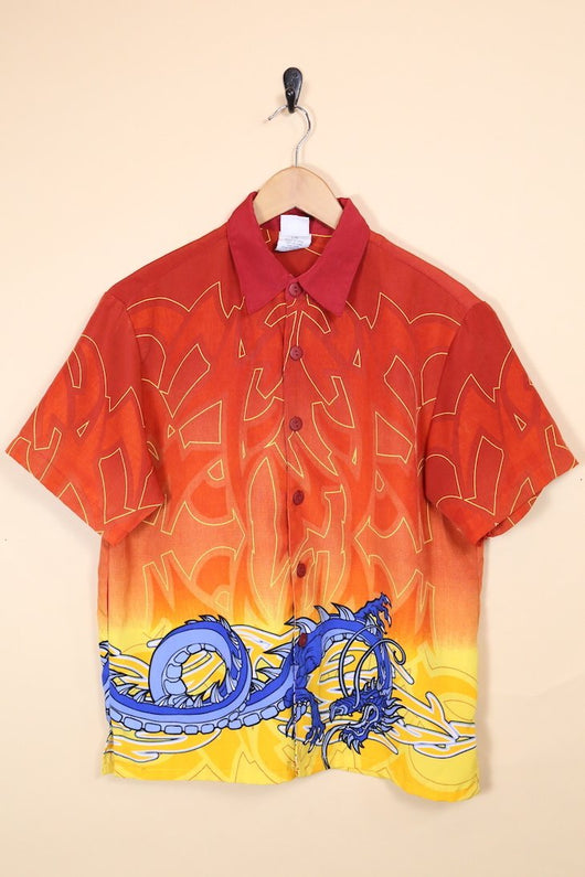 red dragon print shirt