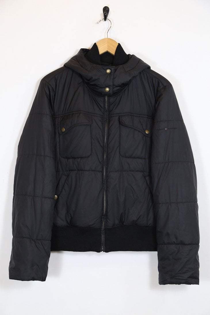 black tommy hilfiger puffer jacket