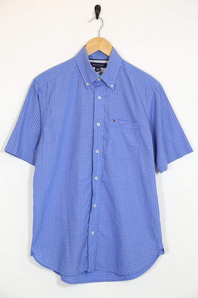 Vintage Men's Tommy Hilfiger Short Sleeved Shirt - Blue S - M613