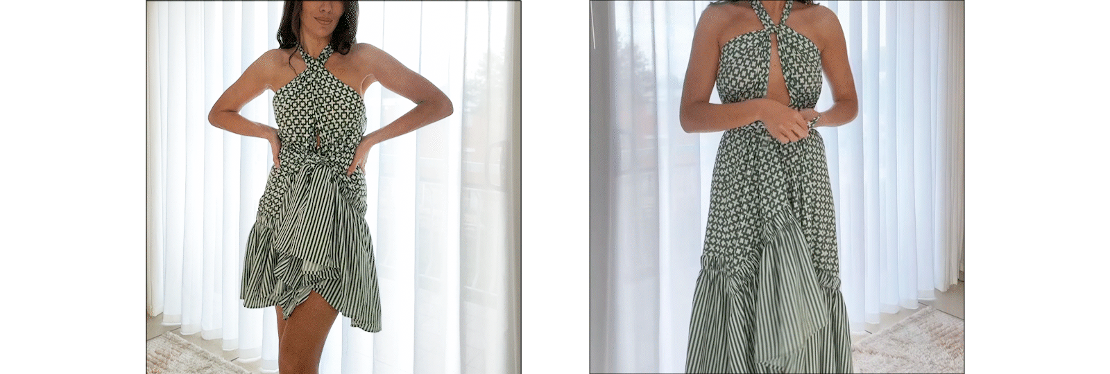Dahlia Multiway Wrap Skirt Green on Amber