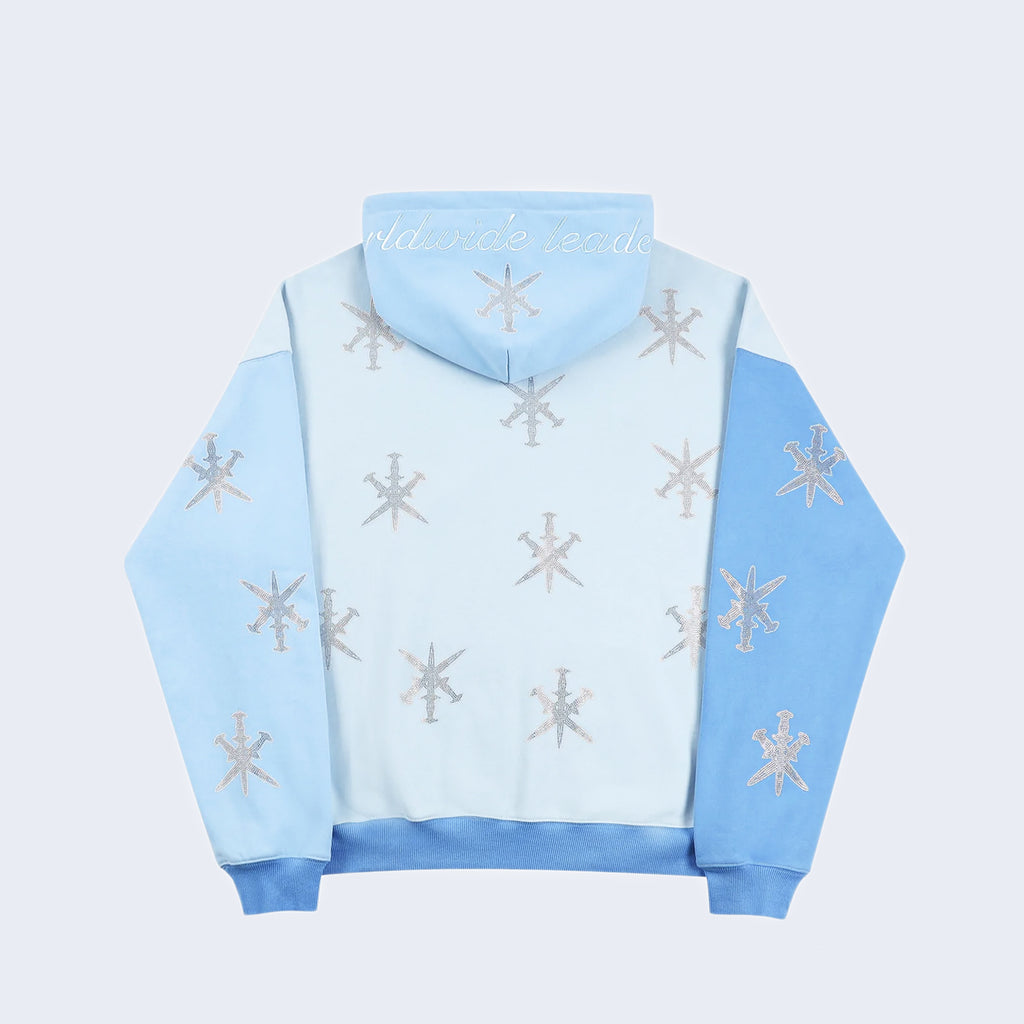 Unknown - Dagger Rhinestone Zip Hoodie Blue Mix – 5 PM